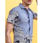 Ketch 100% Cotton Regular Fit Printed Half Sleeves Mens Casual Shirt - Blue ( Pack of 1 ) - None