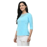 SAAKAA Poly Viscose Regular Tops - Turquoise - L