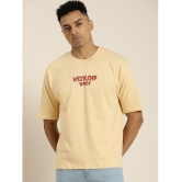 Difference of Opinion 100% Cotton Oversized Fit Printed Half Sleeves Mens T-Shirt - Beige ( Pack of 1 ) - None