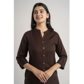 MAUKA - Brown Rayon Women's A-line Kurti ( Pack of 1 ) - None