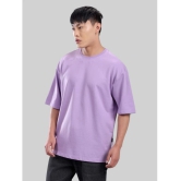 PPTHEFASHIONHUB Cotton Blend Oversized Fit Solid Half Sleeves Mens T-Shirt - Lavender ( Pack of 1 ) - None