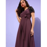 Miss Chase Polyester Embellished Full Length Womens Wrap Dress - Mauve ( Pack of 1 ) - None