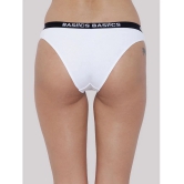 BASIICS By La Intimo - White BCPBR08 Cotton Lycra Solid Womens Bikini ( Pack of 1 ) - None