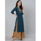 JASH CREATION - Blue Rayon Womens Straight Kurti ( Pack of 1 ) - None