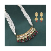 Silver Shine Alloy Golden Choker Traditional Gold Plated Necklaces Set - Golden