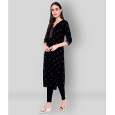 GOD BLESS - Black Rayon Womens Straight Kurti - XL