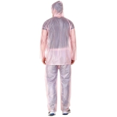 PENYAN PVC Transparent Pink Rain Suit For Man With Cap - Freesize