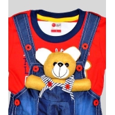 Wise Guys - Red & Blue Denim Baby Boy,Baby Girl Dungaree Sets ( Pack of 1 ) - None