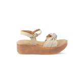 Tresmode Brera Beige Womens Platform Wedge Sandals- 36