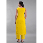 Maquien - Yellow Straight Rayon Women's Stitched Salwar Suit ( Pack of 1 ) - None