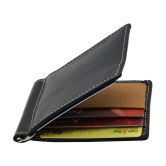 Loopa Black Leather Credit/Debit Card Card Holder For Men - Black