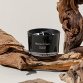 Hidden Forest Soy Wax Candle with Fortune Stone-Black / Small