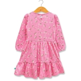 Juscubs - Pink Cotton Girls Fit And Flare Dress ( Pack of 1 ) - None