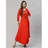 JC4U Rayon Red A- line Dress - Single - M