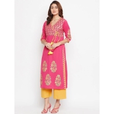 Women Pink Ethnic Motifs Printed Kurta