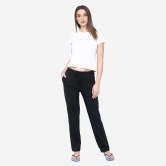 Vami Plain Cotton Rich Relax Lower For  Women - Black L