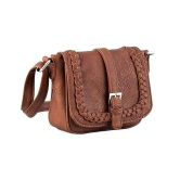 Lychee bags Women's Beige PU Sling Bag ( Maroon)