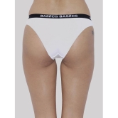 BASIICS By La Intimo Pack of 2 Cotton Lycra Solid Womens Bikini ( White ) BCPBR080B - None