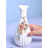 Floral Delight - White Asymmetrical Vase