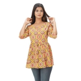 MANMAYEE Women's Cotton Floral Print Top | Latest Trendy Short Tunic Work Tops