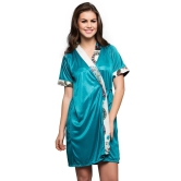 Clovia Turquoise Printed Nightsuit Set - M