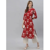 Stylum - Maroon Rayon Womens Straight Kurti ( Pack of 1 ) - None