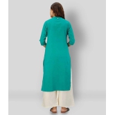 Lee Moda - Turquoise Cotton Womens Straight Kurti - None