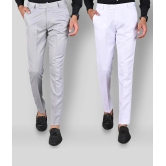 MANCREW - White Polycotton Slim - Fit Mens Formal Pants ( Pack of 2 ) - None