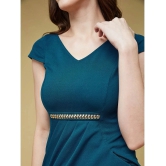 Life with Pockets Polyester Solid Above Knee Womens Wrap Dress - Teal ( Pack of 1 ) - None