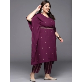 Plus Size Floral Printed Kaftan Kurta with Trousers