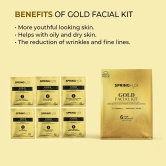 Spring H2O Gold Facial Kit - 6 Step Brightening and Repair Formula, 60gm