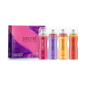 Secret Temptation Travel Pack with Pink, Romance, Mystery, and Passion Deodorant for Women, Pack of 4 (50ml each)|Long Lasting Mini Deodorant Convenient and Stylish On-the-Go Fragrance Set