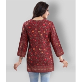 Meher Impex - Maroon Crepe Womens Straight Kurti ( Pack of 1 ) - 3XL