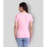 Fabflee - Pink Cotton Regular Fit Womens T-Shirt ( Pack of 1 ) - XS