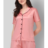 Smarty Pants - Peach Silk Womens Nightwear Nightsuit Sets ( Pack of 1 ) - M