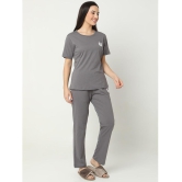 Smarty Pants Grey Cotton Womens Nightwear Nightsuit Sets ( Pack of 1 ) - None