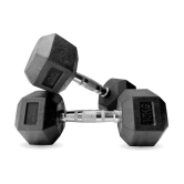 Slovic Rubber 10 Kg Fixed Hex Dumbbell