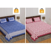 Bedsheet  Adda -100% Pure Cotton Jaipuri Printed Double Bedsheet-127