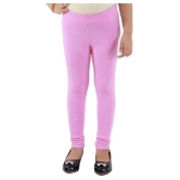 Kids Cave - Baby Pink Cotton Blend Girls Leggings ( Pack of 1 ) - None