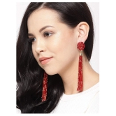 YouBella Jewellery Valentine Collection Celebrity Inspired Tassle Earrings for Girls and Women (Red) - Red