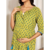 Janasya Green Cotton Maternity Tunics Single - 2XL