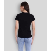 Fabflee - Black Cotton Regular Fit Womens T-Shirt ( Pack of 1 ) - 2XL