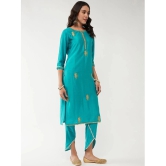 Pannkh Viscose Printed Straight Womens Kurti - Sea Green ( Pack of 1 ) - None