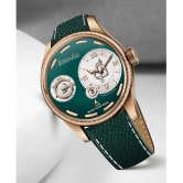 DoubleRun Green Leather Chronograph Mens Watch