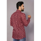 Anand Cotton Blend Regular Fit Printed Full Sleeves Mens Casual Shirt - Maroon ( Pack of 1 ) - None