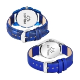 Septem Blue Leather Analog Couples Watch