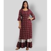 Lee Moda - Red Straight Rayon Women's Stitched Salwar Suit ( Pack of 1 ) - XL