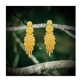 LUV FASHION Golden Chandelier Earrings ( Pack of 1 ) - Golden