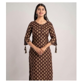 MAUKA - Brown Rayon Women's Straight Kurti ( Pack of 1 ) - None