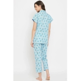 Clovia 100% Cotton Nightsuit Sets - Blue - None